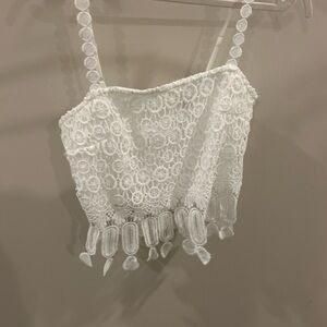 Elegant White Lace Crop Top